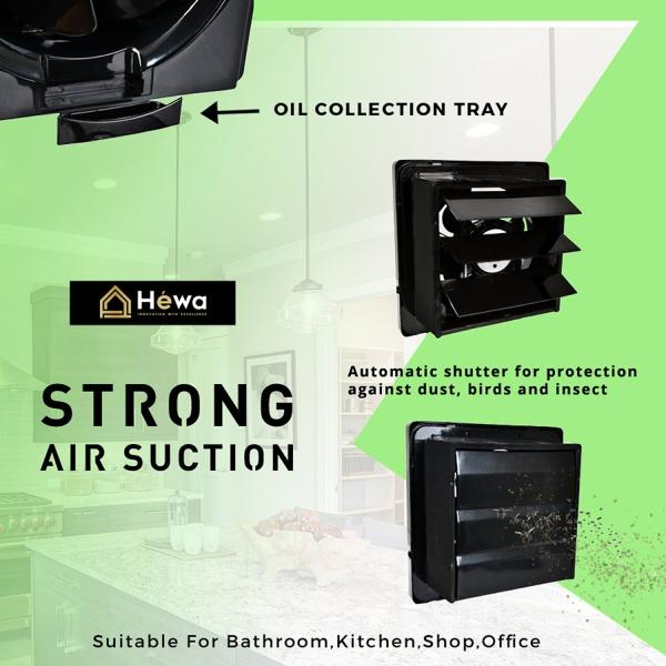 Hewa Ventilo 200mm (square) HIGH SPEED Exhaust fan for Kitchen Bathroom
