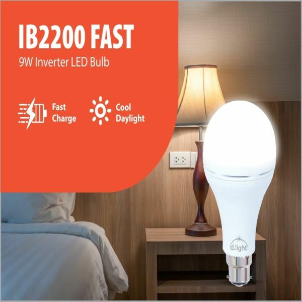 d.light 9W Fast charge Emergency Rechargeable Inverter LED Bulb with long battery life JioMart