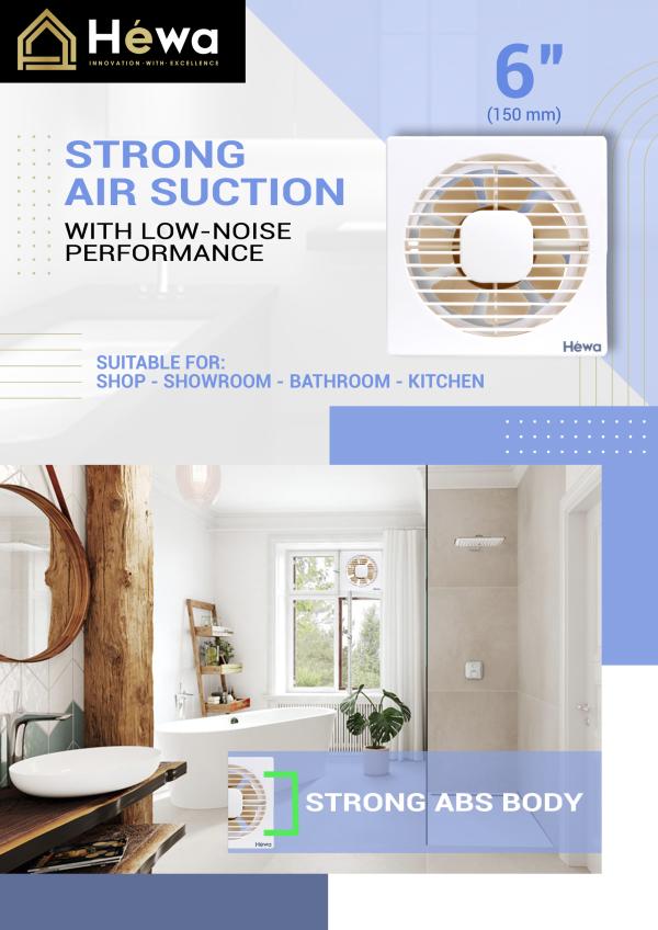 Hewa Nexa 6 inch (150 mm) Ventilation Exhaust Fan (Ivory) 150 mm