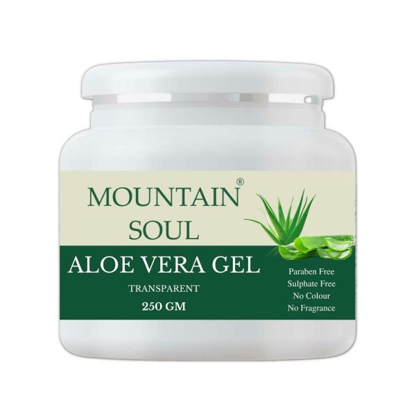 Mountain Soul Aloe Vera Gel 250gm Ideal for Skin, Face, Acne Scars, Paraben Free Sulphate Free