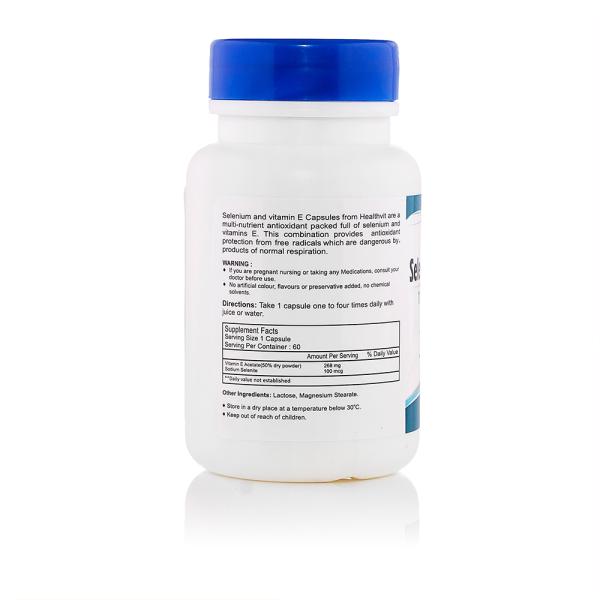 Healthvit Selenium 100mcg Vitamin E 400 IU 60 Capsules JioMart