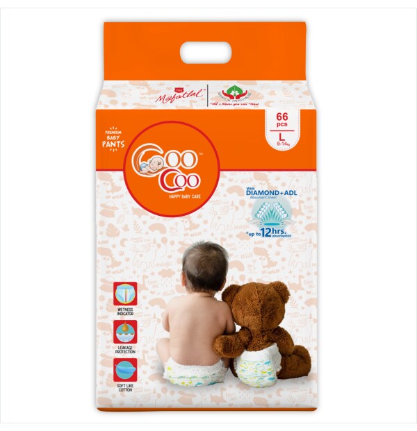 Coo Coo Baby Diaper Pants L (66 Pieces) JioMart