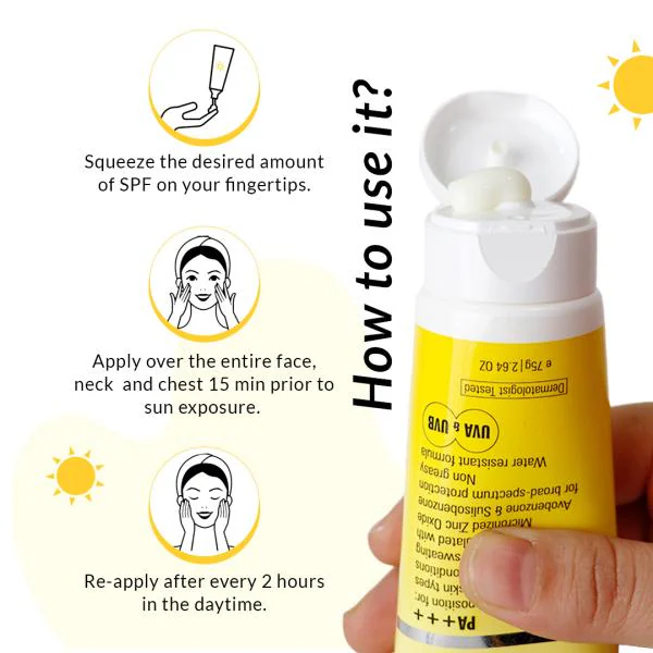 Fixderma Shadow Sunscreen SPF 50+ Gel For Oily Skin Acne Prone, UVA and UVB Protection 75g