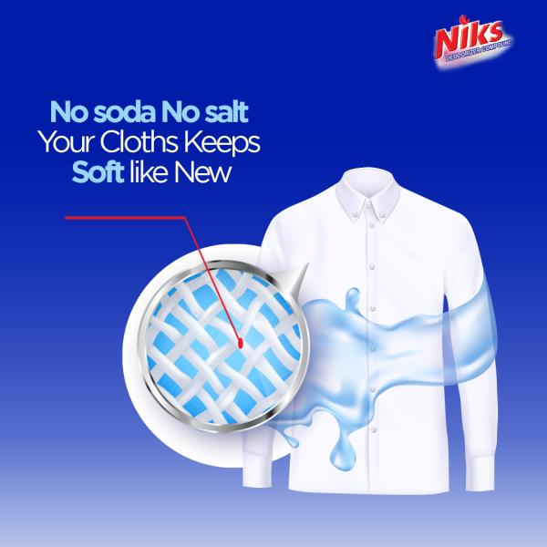 Niks Liquid Detergent 1 L Premium Matic Laundry Wash Best Use for