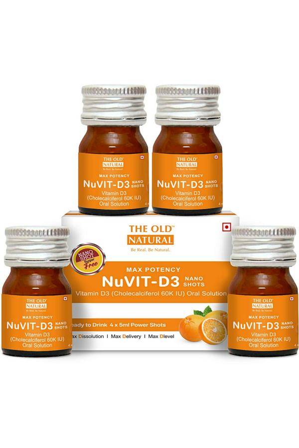 The Old Natural Nuvit D3 Vitamin D3 Sugar Free Nano Shots 20ml 4 Nano shots JioMart