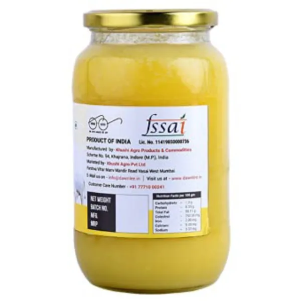 Dawn Lee A2 Bilona Ghee/Desi Cow Ghee (500 ML) Milk Prepared by Traditional Bilona Method 100