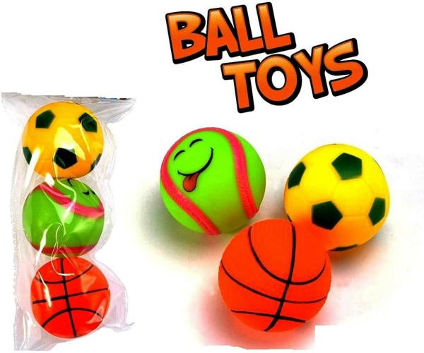 Sanjary Multicolor Rubber Lovely Chu Chu Balls Toy / So Ball Set 0