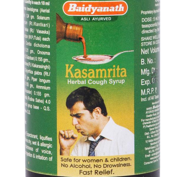Baidyanath Jhansi Kasamrita Herbal Cough Syrup 200ml, Relieves