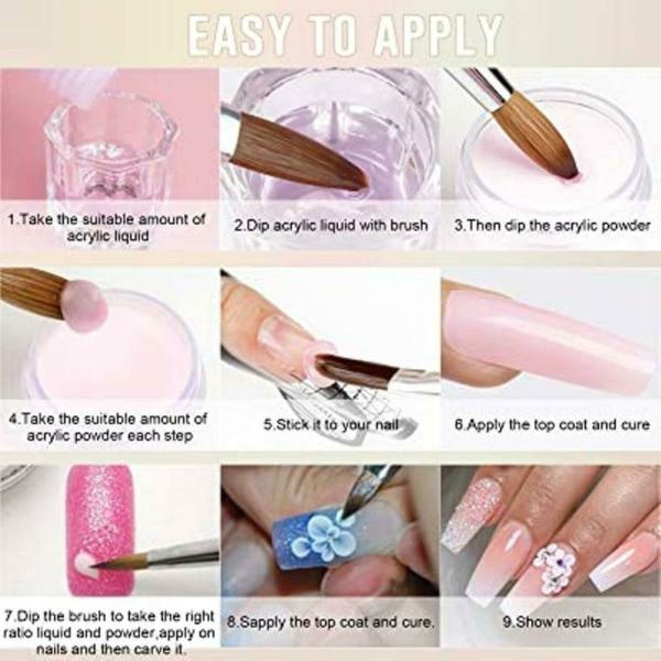 Shills Professional Nail Nail Art Acrylic Brush, Acrylic Crystal Powder
