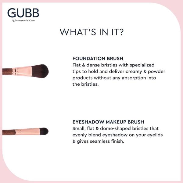 Gubb Flawless Base Kit Makeup Brushes Foundation, Blush, Fan, Buffer