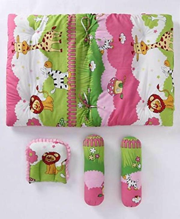 Cuteably Blue New Born Baby Bedding Mattress Gadda Set With 2 Side