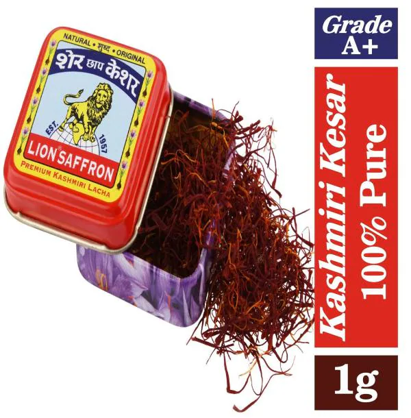 LION SAFFRON Original Kashmir Lacha Saffron/Kesar/Keshar for Biryani