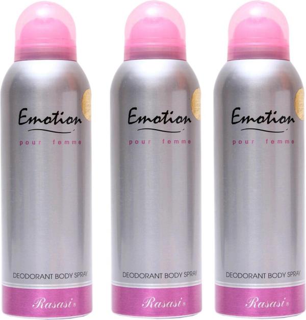 JM ROYAL'S MAGIC Rasasi Emotion Deodorant Spray For Women 300 Ml (Pack Of 3) JioMart