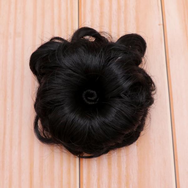 NAVMAV Hair Juda with Clip Clutcher Messy Bridal Black HairBun Stone