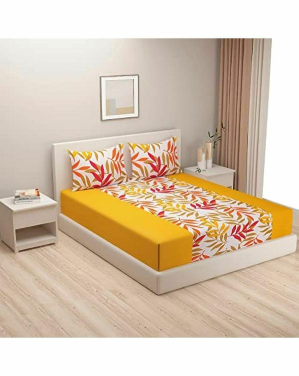 Swayam Floral Design Cotton Double Bedsheet with 2 Pillow Covers (274.