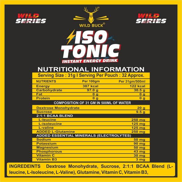 Wild Buck Isotonic Instant Energy Drink Formula with Shaker, 1000 g