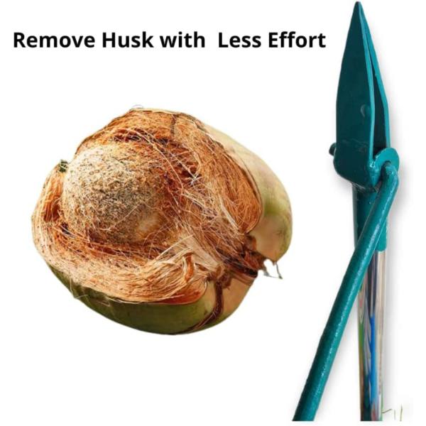 Subaa Coconut Husk Peeler, Husk Remover ( Green/Blue Color) Height 60