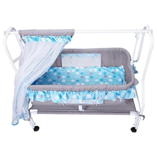 Kiddery Store Ares Baby Cradle with Swing and Mosquito Net Jhula Stand