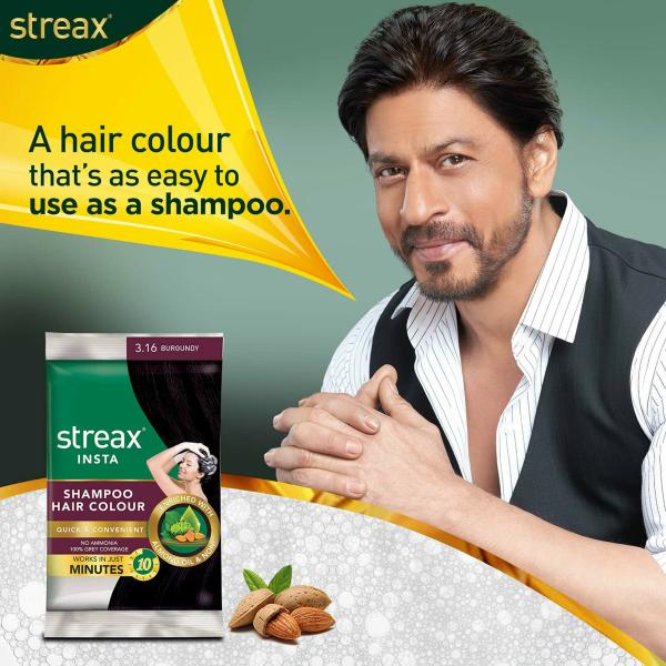Streax Burgundy Shampoo Hair Colour For Men And Women, 15 Ml (Pack Of 24) -  JioMart