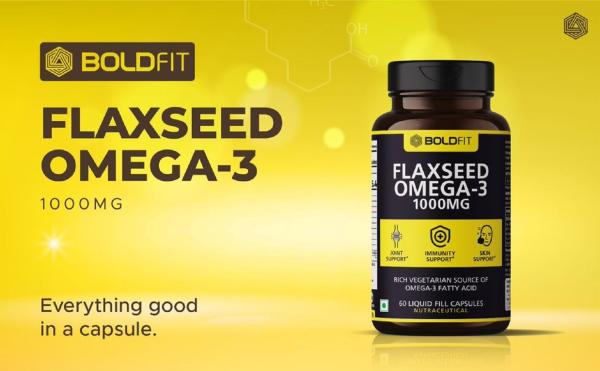 BOLDFIT Flaxseed Omega 3 Supplement 1000 Mg For Skin, Hair, Joint &  Immunity - JioMart