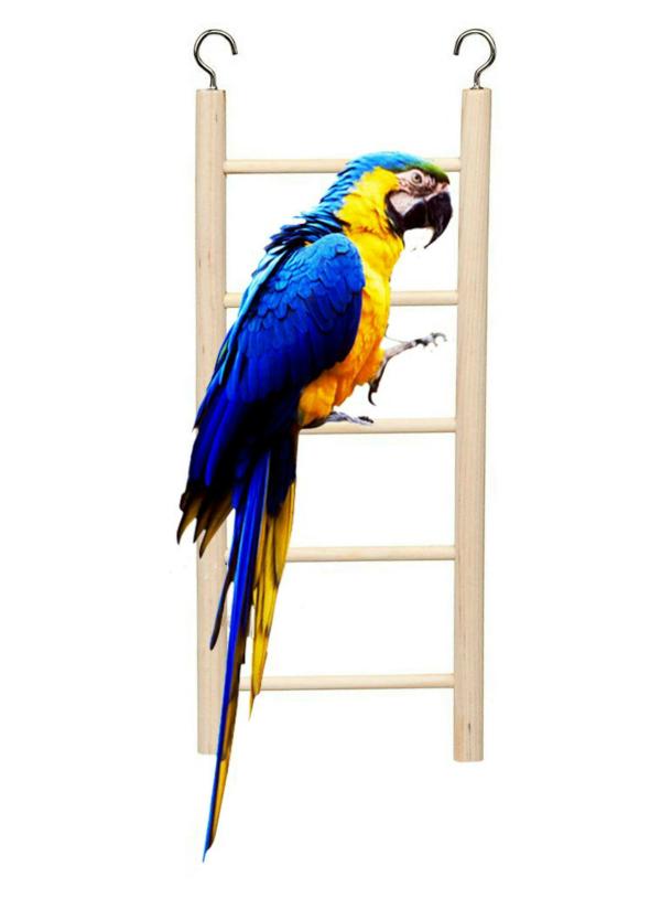 Sage Square Wood Ladder For Birds Climbing Cage Hanging Ladder Toy To