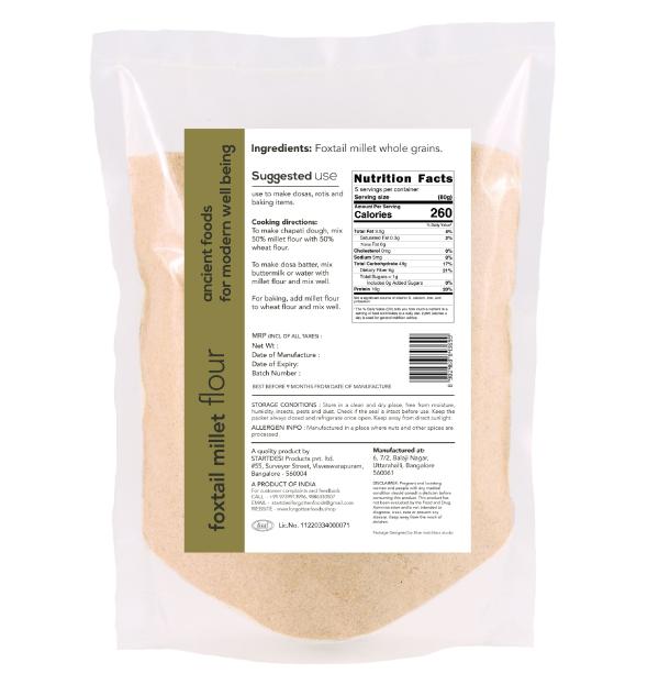 FOODS Foxtail Millet Flour Siridhanya Atta for Roti