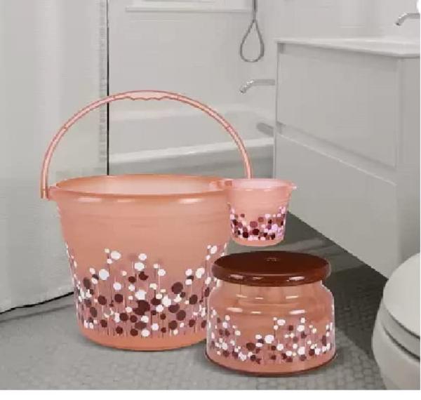 Regalo Bucket Set for Bathroom (Grey4pc, 18ltr) JioMart