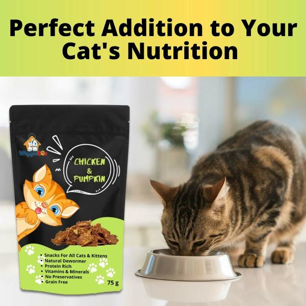 Wiggleboo Chicken And Pumpkin Cat Treat Protein Rich DeWormer For All