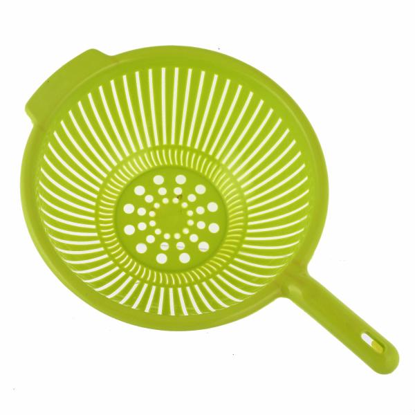 Kuber Industries Green Plastic Strainer Colander with Long Handle 1 L