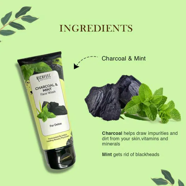 Richfeel Charcoal & Mint Face Wash 100 G Pack of 3 JioMart