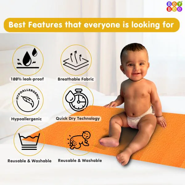 BeyBee Rani Pink Baby Bed Protector Sheet 50 cm x 70 cm JioMart