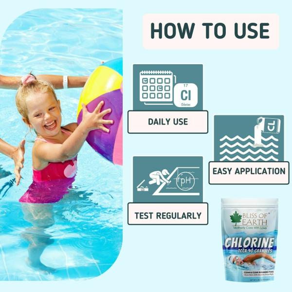Bliss of Earth Japanese Chlorine Powder for Pool, Clean & Clear
