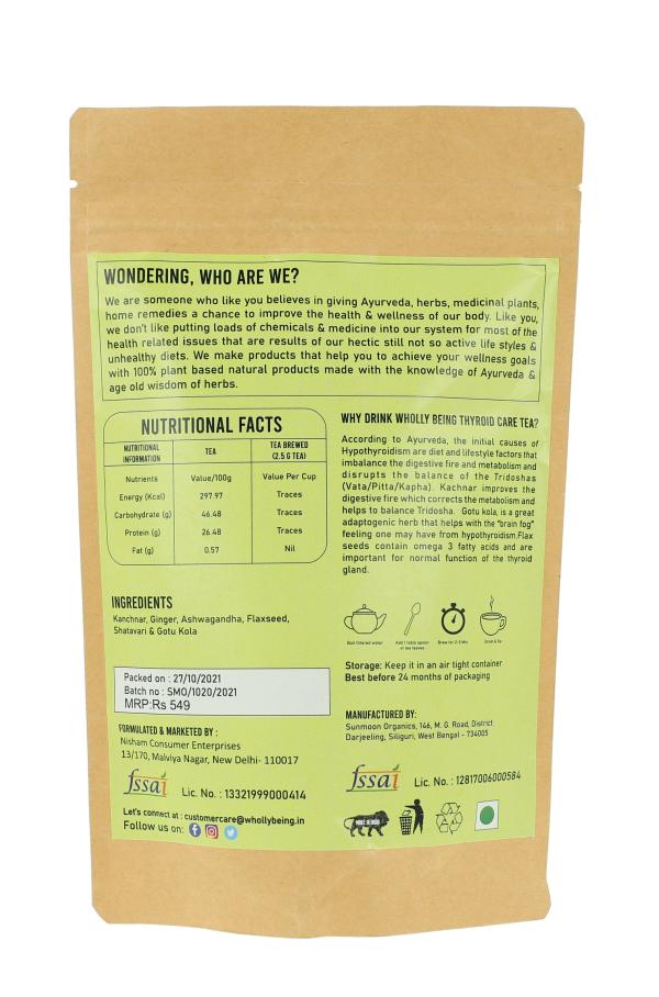 Wholly Being Thyroid Care Tea for Hypothyroidism & improve metabolism 100g JioMart