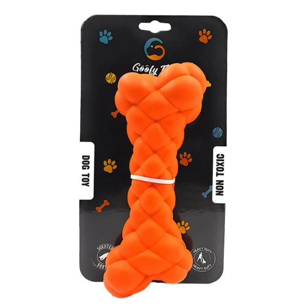 Goofy Tails Orange Rubber Dog Squeaky Toy JioMart