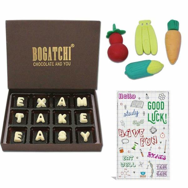 BOGATCHI Exam Wishes GiftExam Take Easy Dark Chocolates, 12pcs