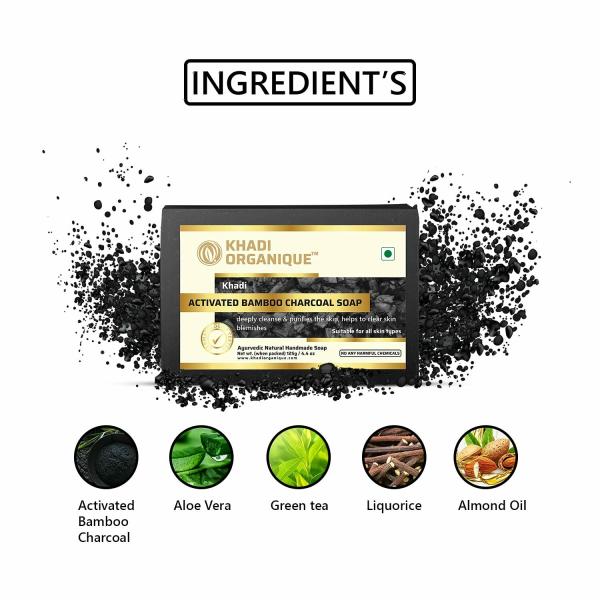 KHADI ORGANIQUE ACTIVATED BAMBOO CHARCOAL SOAP JioMart
