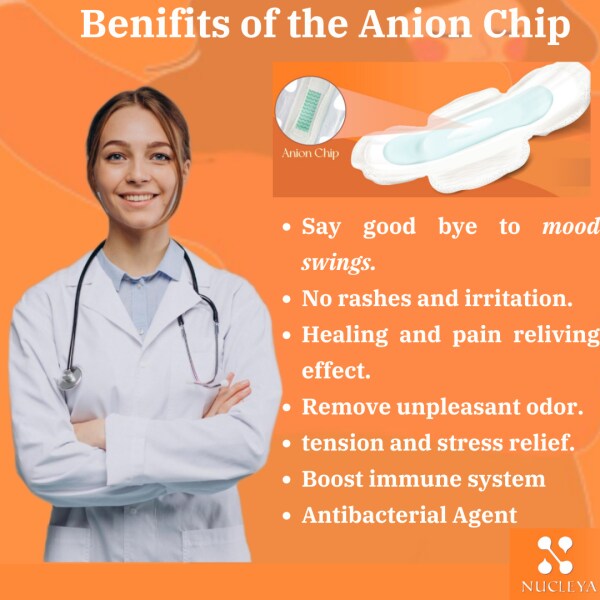 Nucleya Retail Anion sanitary pads xxl 320mm (Pack of 150) Night protection Period pain Relief