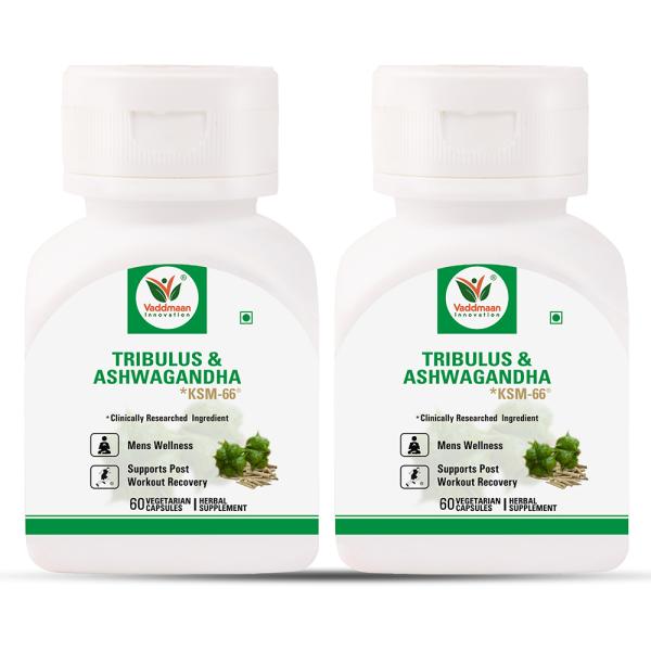 Vaddmaan Tribulus Terrestris (Gokshura) with KSM66 Ashwagandha for Men