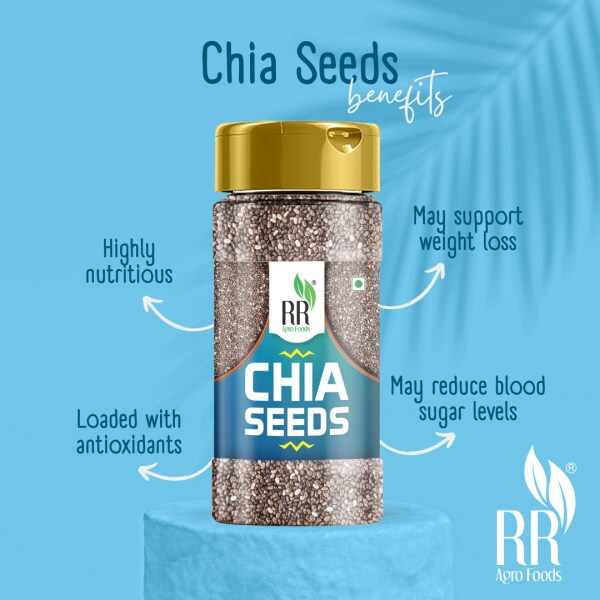 RR AGRO FOODS Chia Seeds for weight loss Rich in fibre, omega 3