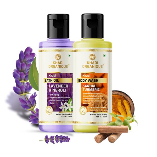 Khadi Organique Lavender & Neroli Bath Oil With Sandal Turmeric Body