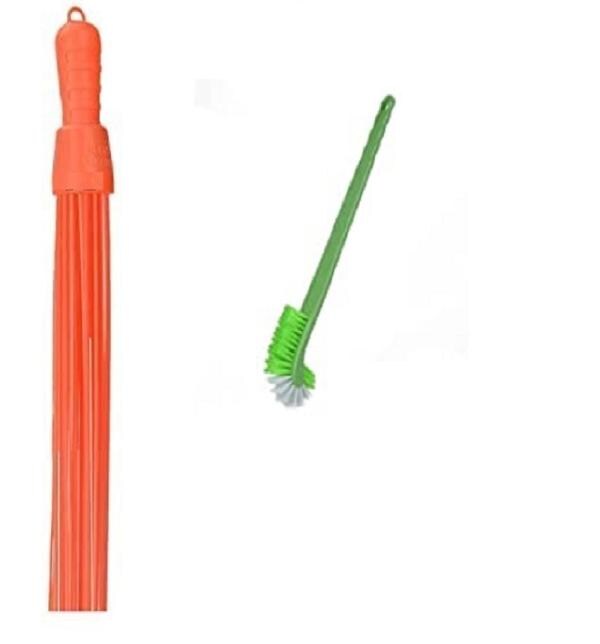 ShopiMoz Toilet Brush + Broom (Pack of 2 piece) JioMart