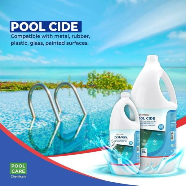 Chemtex Pool Cide Pool Water Algaecide Removes Green, Black