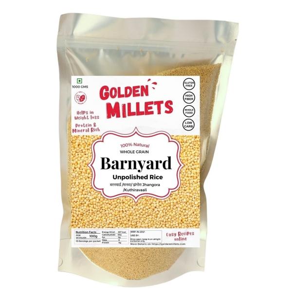 GOLDEN MILLETS Barnyard Millet 500g Unpolished Rice 100 Gluten Free
