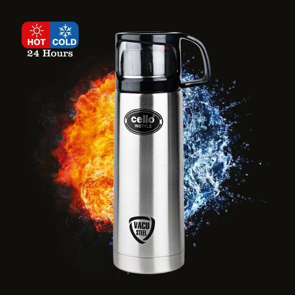 Cello Instyle Stainless Steel Double Walled Flask with Thermal Jacket