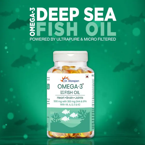 DR. MOREPEN Omega 3 Deep Sea Fish oil for Heart Brain & Joints, 500mg