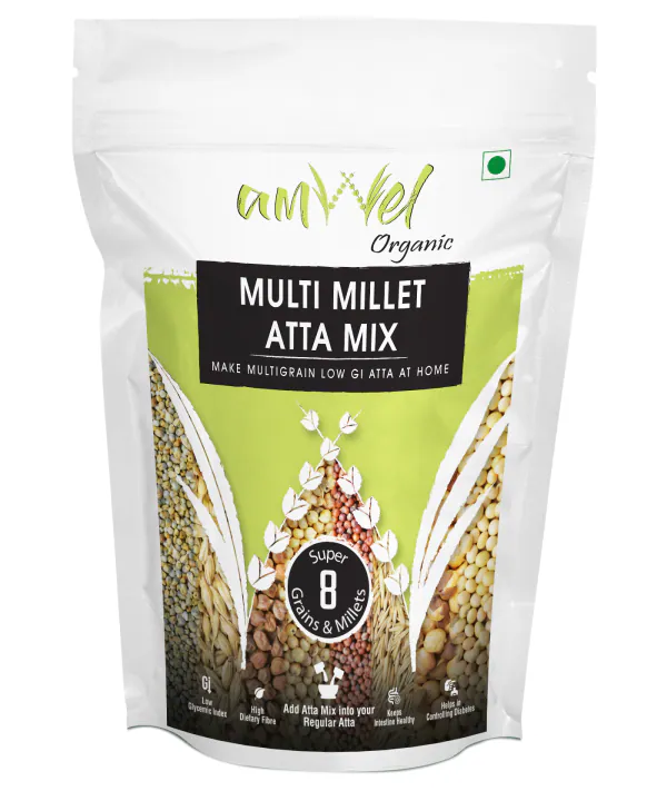 Amwel Organic Multi Millet Atta Mix 900g x 2pc Make Multigrain Atta