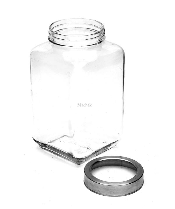 Machak Clear Glass Cubical Big Kitchen Container, 3000 Ml (Pack Of 1