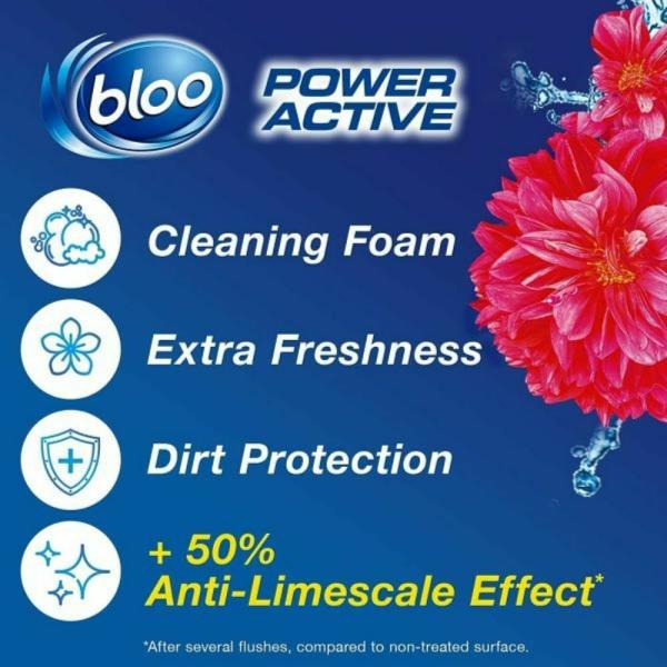 Bloo 4in1 Solid Toilet Rim Block Toilet Cleaner Power Active Fresh