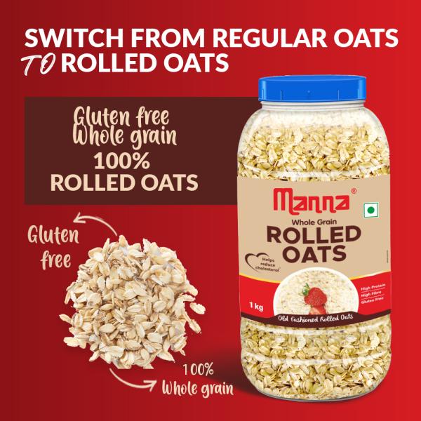 Manna Rolled Oats for Weight Loss 3kg Gluten Free Diabetic Friendly