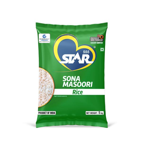 STAR 555 Sona Masoori Rice 5 Kg Finest Quality Premium Aromatic